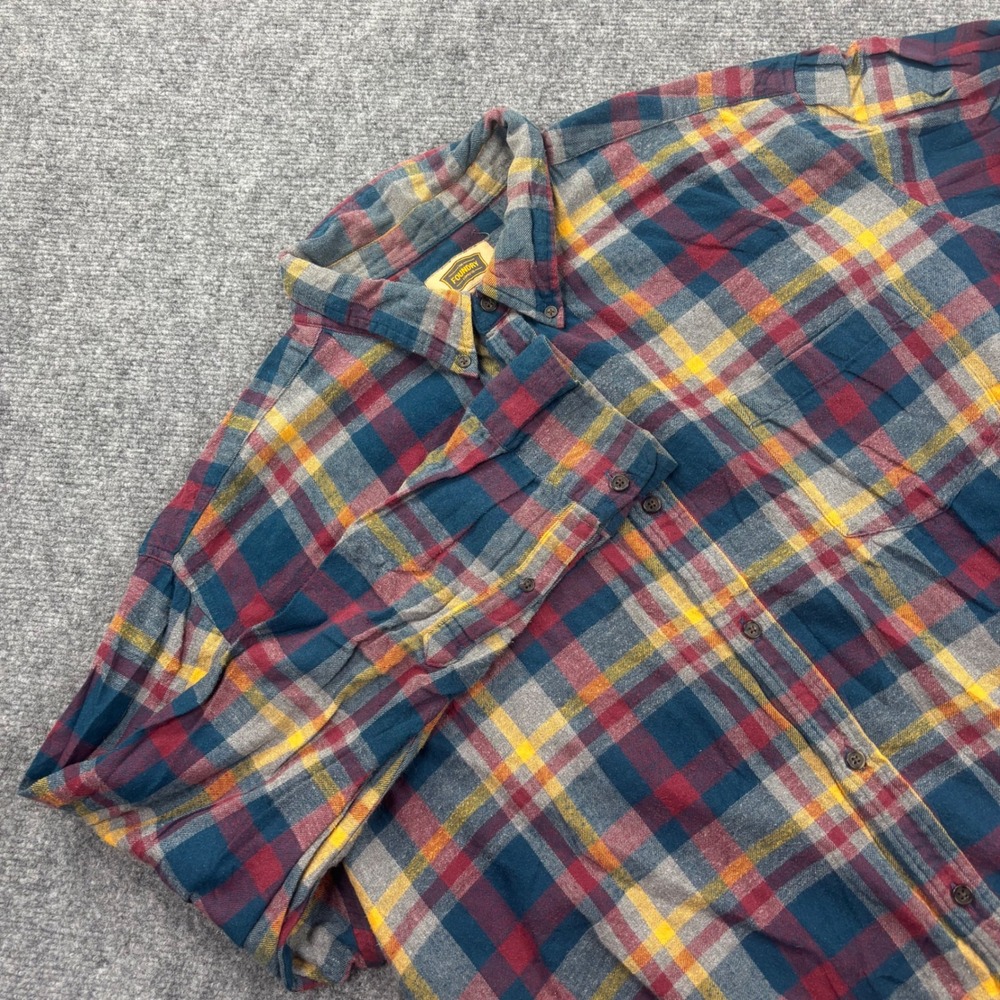 The Foundry Supply Co Flannel Shirt 3XL Multicolor Plaid Button Down Mens